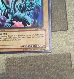 1st Edition Blue-Eyes White Dragon LOB-A001 Yu-Gi-Oh! 1st Ed - Image 3