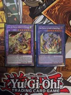YUGIOH DARK MAGICIAN THE KNIGHT OF DRAGON MAGIC + GAIA THE MAGICAL KNIGHT SECRET - Image 1