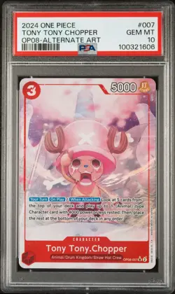 2024 ONE PIECE OP08-TWO LEGENDS ALTERNATE ART #007 TONY TONY CHOPPER PSA 10 - Image 1