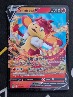 Simisear V - 027/172 - Pokemon Brilliant Stars Sword & Shield Ultra Rare Card NM - Image 1