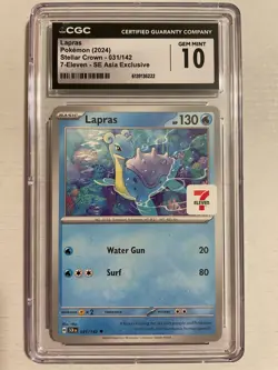 Lapras (7-Eleven Promo) 031/142 Sealed Promo Pokemon TCG CGC 10 GEM MINT - Image 1