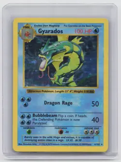 Gyarados 6/102 Holo Rare Base Set Shadowless Unlimited Holo LP - Image 1