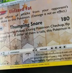 POKEMON SNORLAX 143/196 REVERSE HOLO RARE LOST ORIGIN LP - Image 5