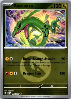 Rayquaza (Energy Symbol Pattern) 153/217 Ascended Heroes Pokemon Reverse Holo NM - Image 1