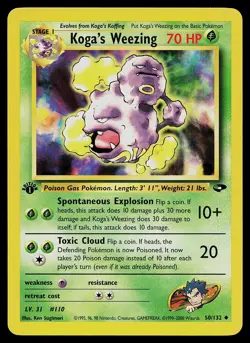 Pokemon Card - Koga's Weezing Gym Challenge 50/132 1st Edition Uncommon - Image 1