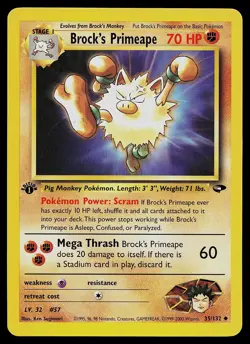 Pokemon Card - Brock's Primeape Gym Challenge 35/132 1st Edition Uncommon - Image 1