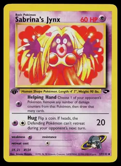 Pokemon Card - Sabrina's Jynx Gym Challenge 57/132 1st Edition Uncommon - Image 1