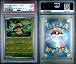 2025 Pokemon Japanese SV11B Black Bolt Master Ball Reverse Holo Foongus 10 PSA 9 - Image 3