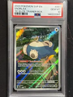 Pokemon Snorlax 151 ETB Black Star Promo #051 PSA GEM MINT 10 - Image 1