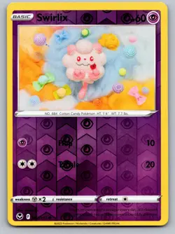 Swirlix 083/195 Common Silver Tempest Pokemon Reverse Holo Near Mint - Image 1
