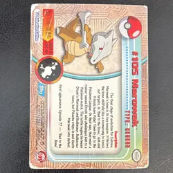 Pokemon TCG TV Animation Marowak 105 Blue Topps Logo - DAMAGED - Image 2