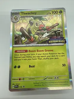 Pokemon TCG - Thwackey SVP 115 - Twilight Masquerade - Black Star Promo svp 115 - Image 1