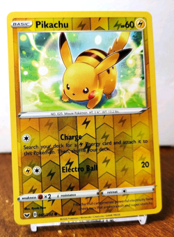POKEMON PIKACHU 065/202 REVERSE HOLO SWORD & SHIELD NM NEAR MINT - Image 1