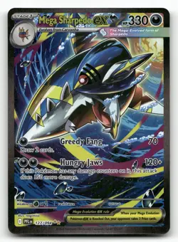 Mega Sharpedo ex 127/094 Phantasmal Flames Pokemon Holo NM - Image 1