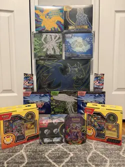 POKEMON SEALED COLLECTION LOT - GUARANTEED ITEM FROM PICTURE + 2-5 POKEMON PACKS - Image 1
