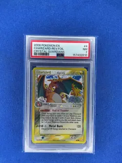 2006 Charizard-Rev.Foil Pokemon Ex Crystal Guardians #4 PSA 7 - Image 1