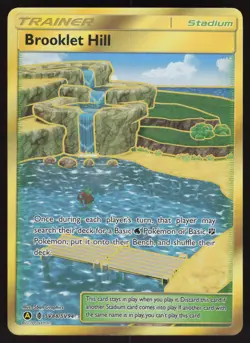 Brooklet Hill SV88/SV94 Hidden Fates Trainer Stadium Holo Full Art Pokemon Card - Image 1