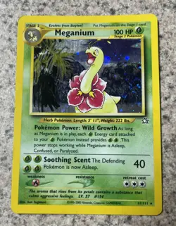Meganium 11/111 Rare Neo Genesis Pokemon Unlimited Holo - Image 1