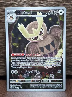 Noctowl SVP141 Scarlet & Violet Full Art Black Star Promo Holo Pokemon Card NM - Image 1