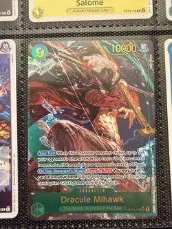 Bandai One Piece Card Game OP14 Dracule Mihawk OP14-119 Holo 2 Cards - Image 1