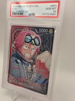One Piece Card Koby Alt Art Leader OP11-001 L PSA 10 GEM Alternate - Image 3