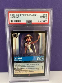 Lorcana PSA 10 Jasmine Queen Agrabah 149/204 Rare Disney Chapter 1 - First Print - Image 1