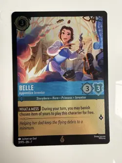 Disney Lorcana Belle Apprentice Inventor 37/P3 Promo Cold Foil DP Exclusive NM - Image 1