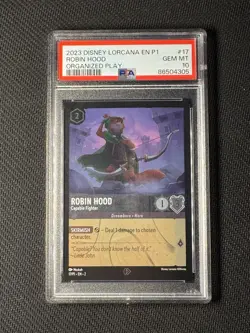 Disney Lorcana en P1 Organized Play #17 Robin Hood 2023 PSA 10 Gem Mint - Image 1
