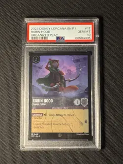 Disney Lorcana en P1 Organized Play #17 Robin Hood 2023 PSA 10 Gem Mint - Image 2