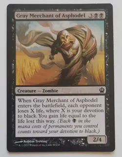 MTG Gray Merchant of Asphodel THS 89 Uncommon Black Zombie Gary LP - Image 1