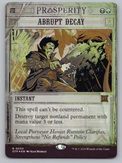 Abrupt Decay 34 Outlaws of Thunder Junction: Breaking News MTG Foil NM - Image 1