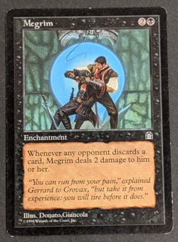 MTG Card - 1x Megrim - Stronghold - LP - Vintage - Magic The Gathering - 1998 - Image 1