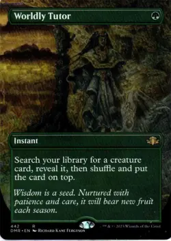 MTG: Dominaria Remastered: Borderless Worldly Tutor: Lightly Played Condition - Image 1