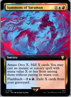 Summons of Saruman (Extended Art) 150 Commander: The Lord of the Rings MTG NM - Image 1