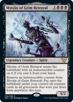 x1 Myojin of Grim Betrayal - Foil R MTG Commander: Kamigawa: Neon Dynasty M/NM, - Image 1