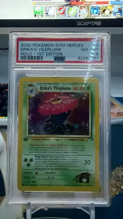2000 POKEMON GYM HEROES HOLO-1ST EDITION #5 ERIKA'S VILEPLUME PSA 8 - Image 1