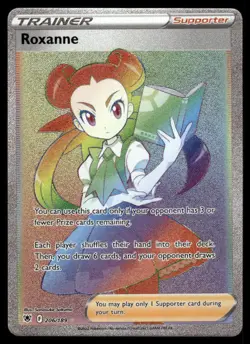 Roxanne 206/189 Rainbow Rare Astral Radiance Pokemon Holo Near Mint - Image 1