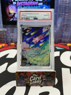 2023 POKEMON PAR EN ILLUSTRATION RARE 201/182 MINIOR 🤩 PSA 10 🤩 - Image 1