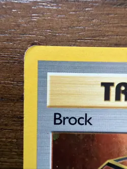 Pokemon Brock 15/132 Gym Heroes Rare Unlimited Holo SWIRL MP - Image 2