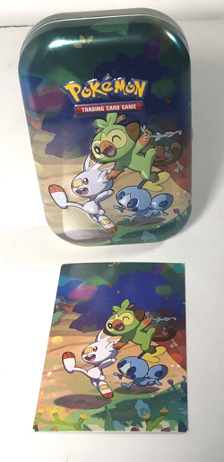 Pokemon Grookey Scorbunny Sobble EMPTY Starter Mini Tin with Insert Card - Image 1