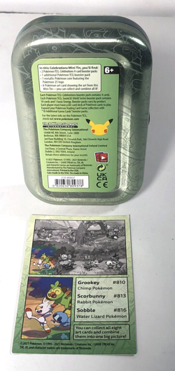 Pokemon Grookey Scorbunny Sobble EMPTY Starter Mini Tin with Insert Card - Image 2