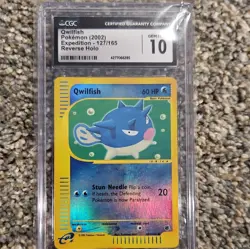 Qwilfish Pokemon TCG Expedition Reverse Holo English CGC 10 127/165 - Image 1