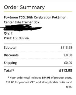 Pokemon Center Celebrations 30th Anniversary ETB Pre Order - Confirmed Order - Image 2
