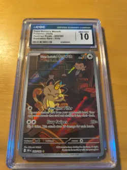 Team Rocket's Meowth Pokemon 2025 Destined Rivals 203/182 CGC 10 ENGLISH - Image 1