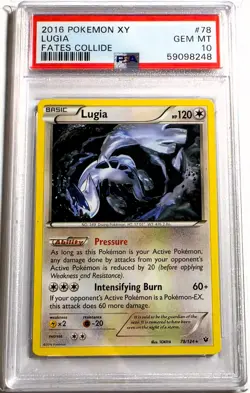 2016 POKEMON XY FATES COLLIDE #78 LUGIA PSA 10 POP 48 EXTREMELY RARE - Image 1