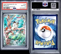 Pokemon Meowth 106/094 Phantasmal Flames EN Illustration Rare Holo PSA 10 - Image 3