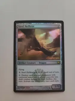 1x Steel Hellkite Foil pre-release promo- NM English MTG - Scars of Mirrodin - Image 1