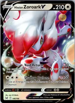 Hisuian Zoroark V 146/196 SWSH11: Lost Origin Pokemon NM Holo - Image 1