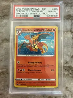 Pokemon TCG Special Delivery Charizard SWSH075 Promo PSA MINT 8 - Image 1
