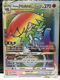Pokemon TCG SWSH: Astral Radiance Hisuian Decidueye VSTAR 195/189 Rainbow Rare - Image 1